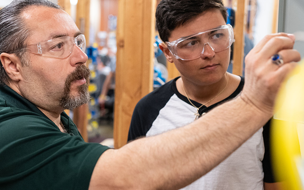Electrical tech student and instructor