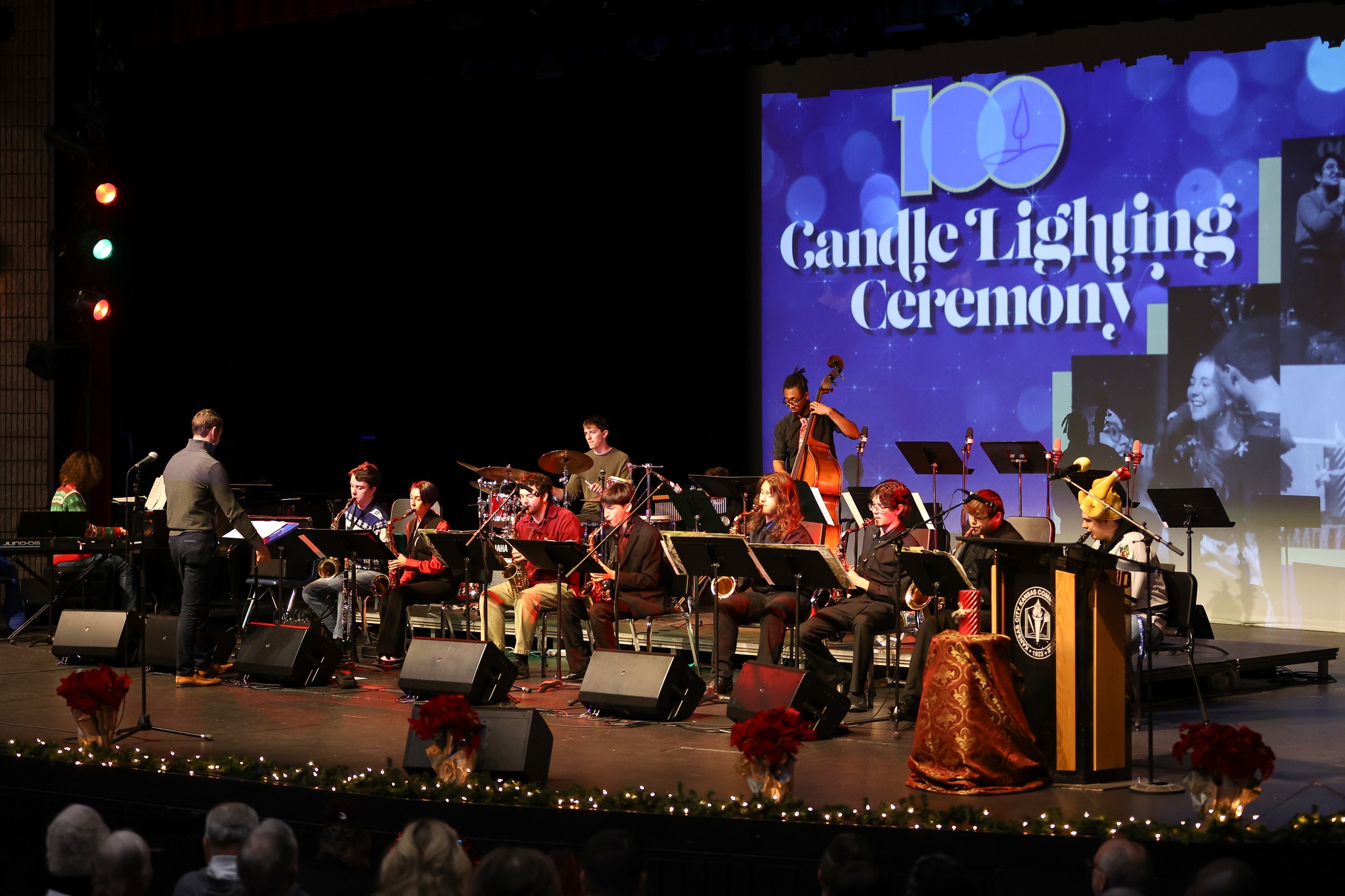 Band performing on stage.